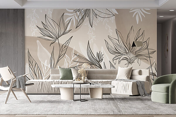 Delicate floral line art design Delicate floral line art design