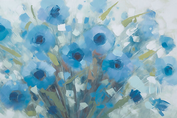 Painting of blue flowers Painting of blue flowers