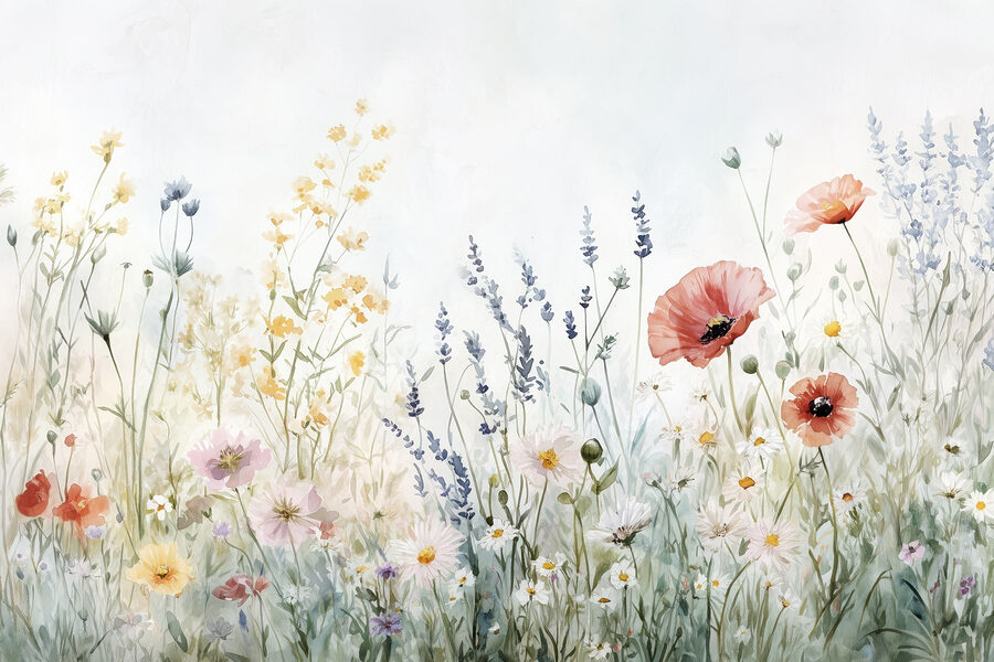 Wall murals Painting of flowers in a field - Image 6