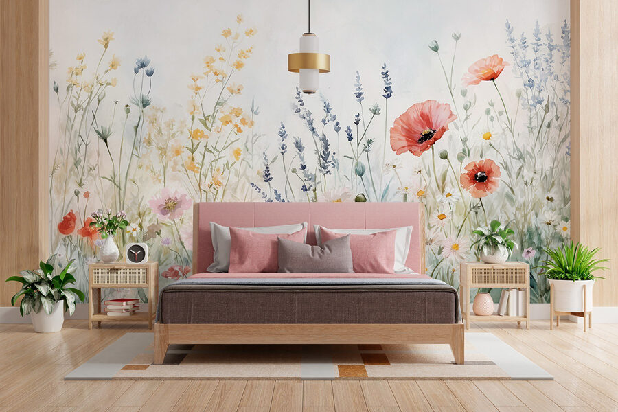 Wall murals Painting of flowers in a field - Image 2