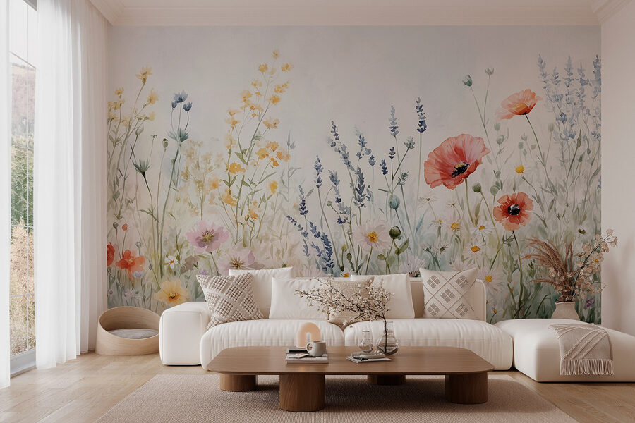 Wall murals Painting of flowers in a field - Image 3