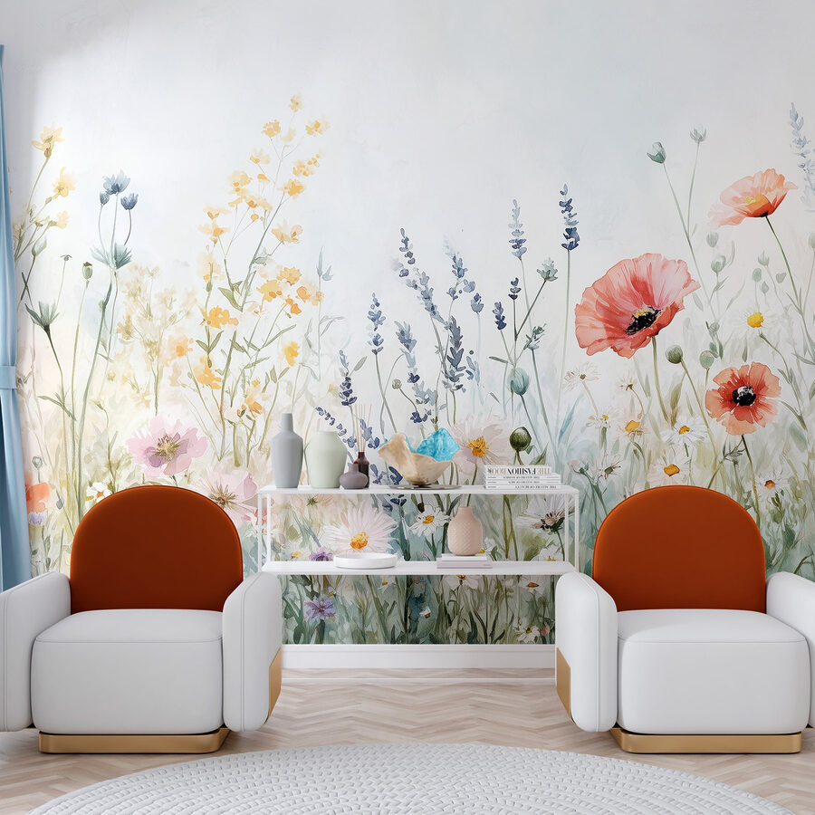 Wall murals Painting of flowers in a field - Image 4