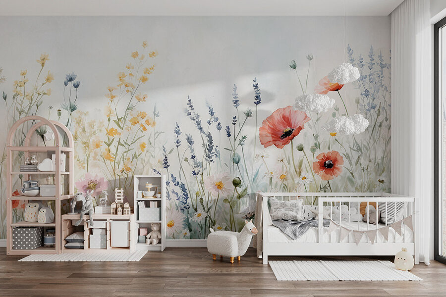 Wall murals Painting of flowers in a field - Image 5