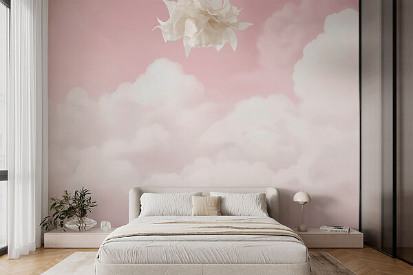 Pink sky with clouds Wall murals Pink sky with clouds