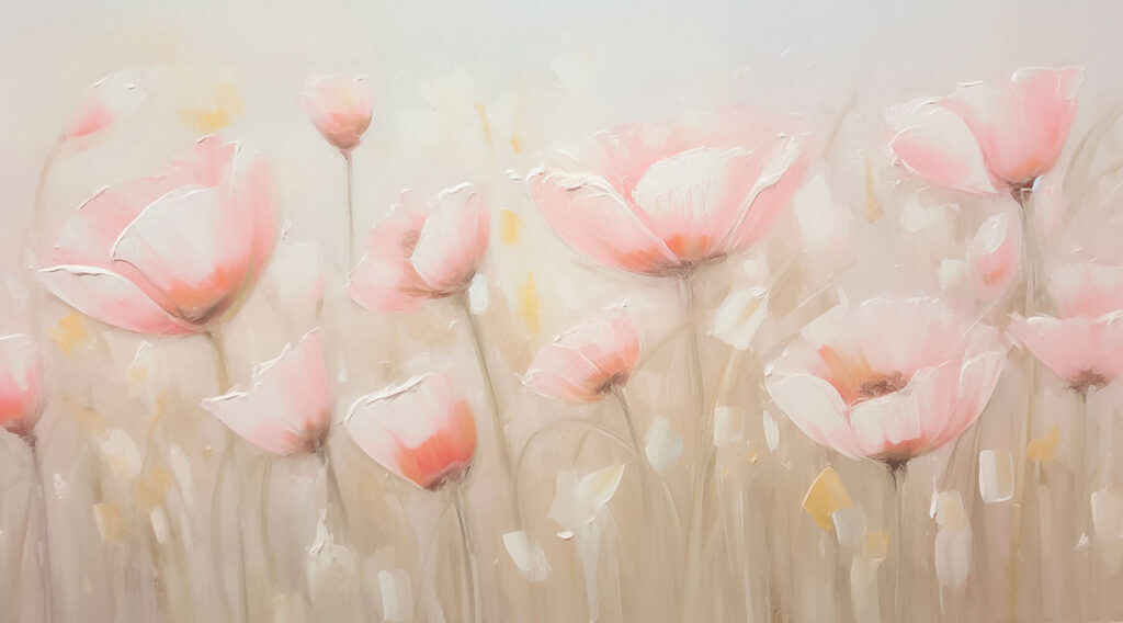 Painting of pink flowers