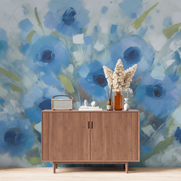 Painting of blue flowers Painting of blue flowers