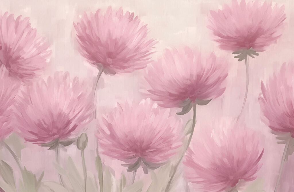 Painting of pink flowers