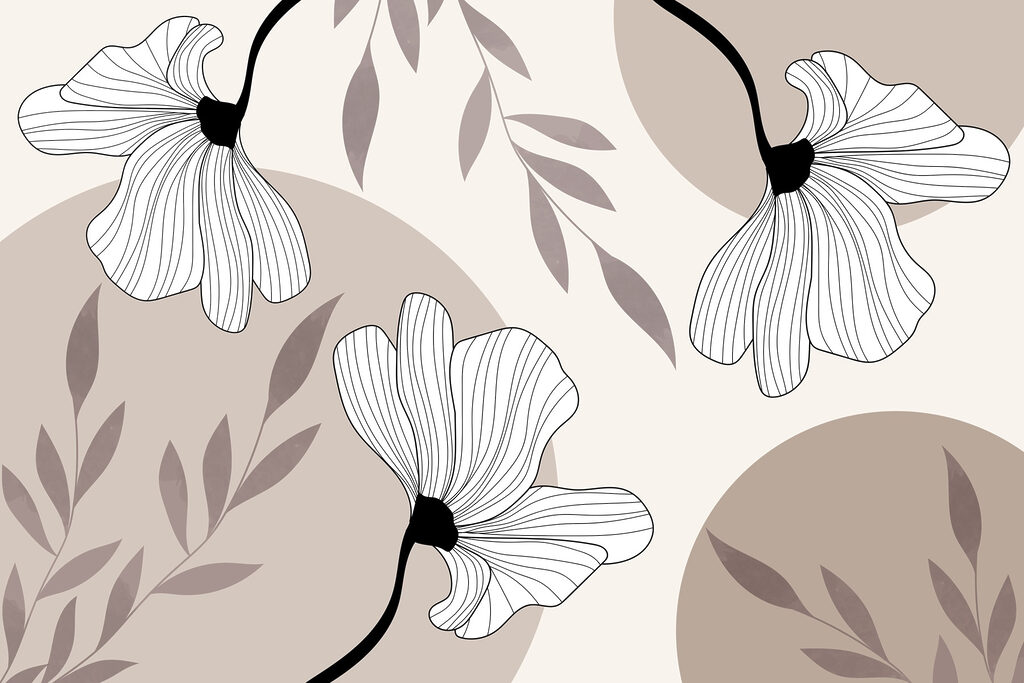 Delicate floral line design artwork Delicate floral line design artwork