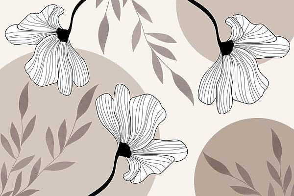 Delicate floral line design artwork Delicate floral line design artwork