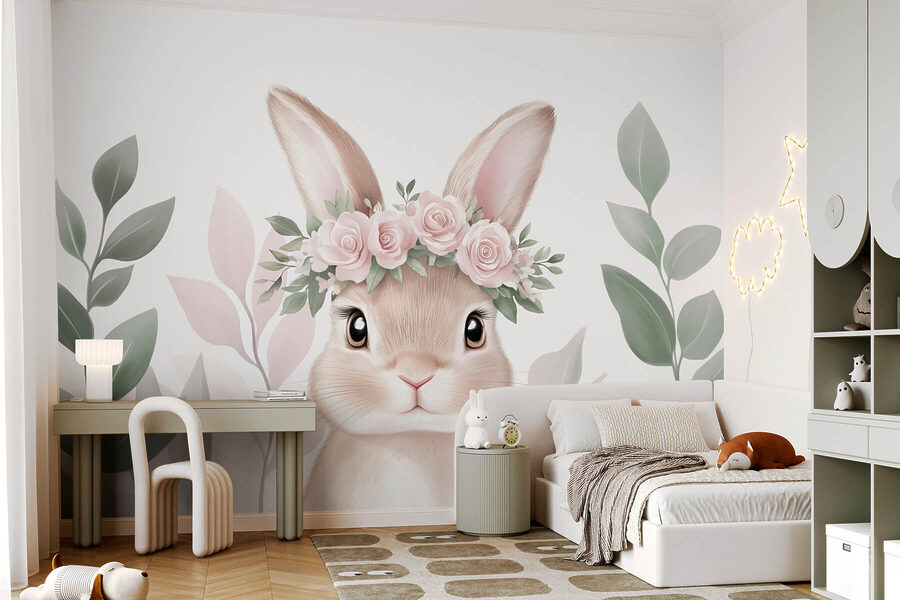 Rabbit wearing a flower crown Rabbit wearing a flower crown