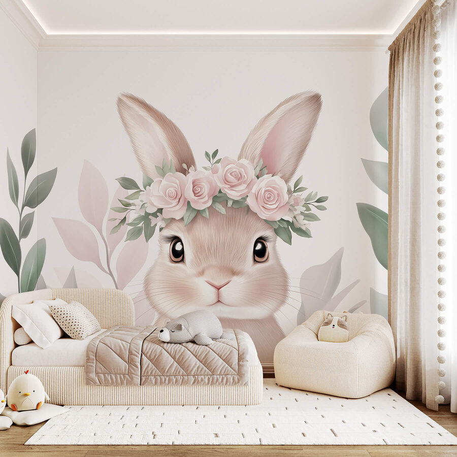 Rabbit wearing a flower crown Rabbit wearing a flower crown