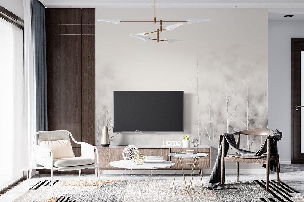 Group of trees in a snowy forest