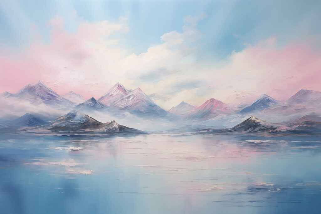 Painting of mountains and water w08878p 1024x683 - Painting of mountains and water