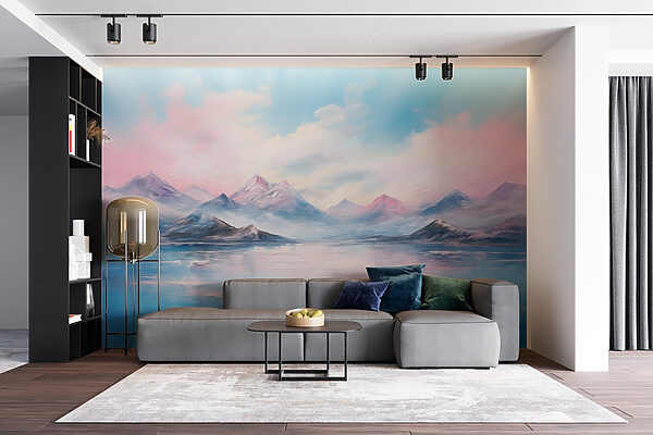 Painting of mountains and water w08878pig6r 600x400 - Painting of mountains and water