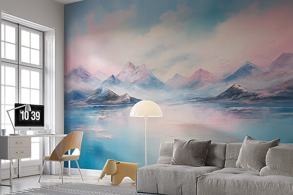 Painting of mountains and water w08878pir18r 600x400 - Painting of mountains and water