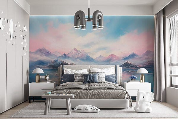 Painting of mountains and water w08878pir4mr 600x400 - Painting of mountains and water