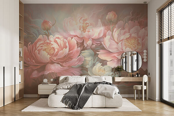 Painting of flowers on a surface Painting of flowers on a surface