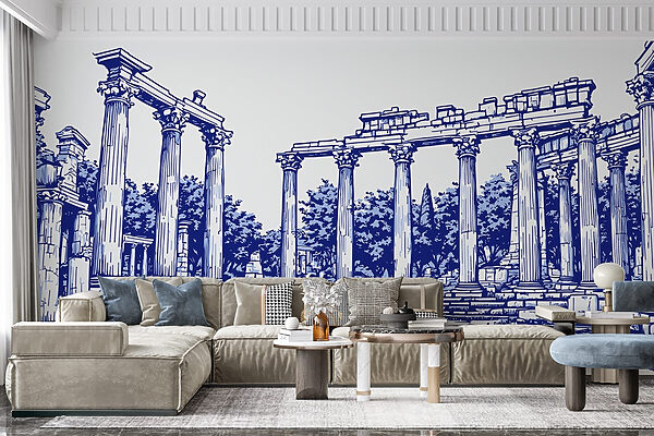 Wall murals Drawing of a stone structure with columns (SKU: w03341) Wall murals Wall murals Drawing of a stone structure with columns (SKU: w03341)