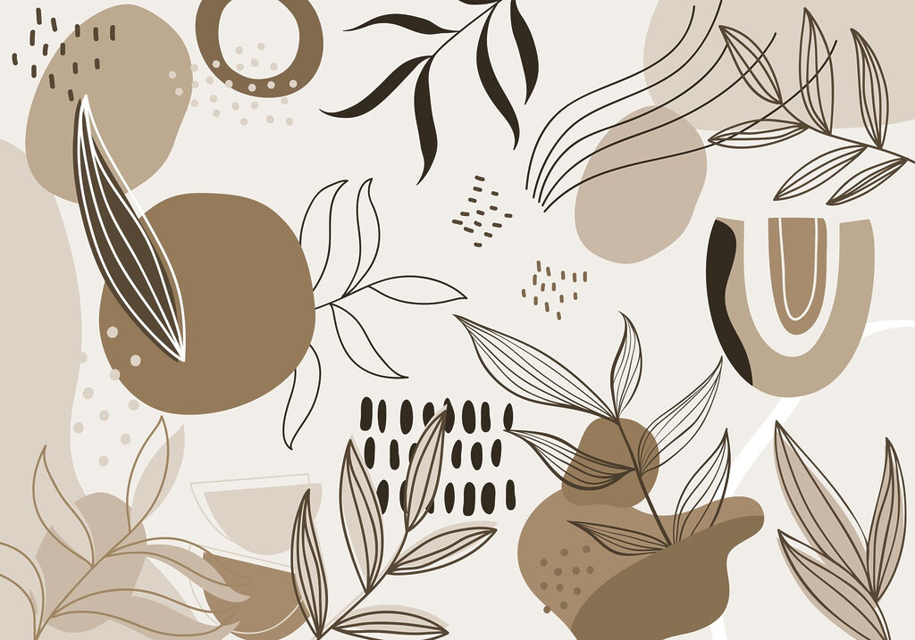 Pattern of leaves and flowers