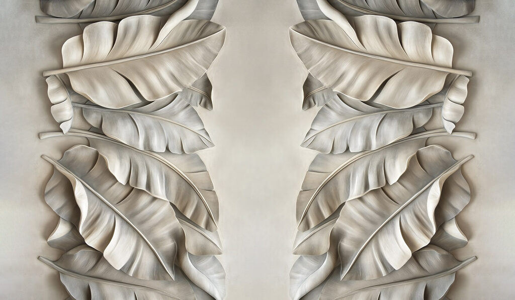 Textured leaves in gentle arrangement Textured leaves in gentle arrangement