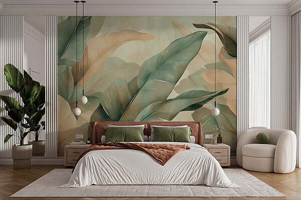 Lush leaves in soft, muted tones Lush leaves in soft, muted tones
