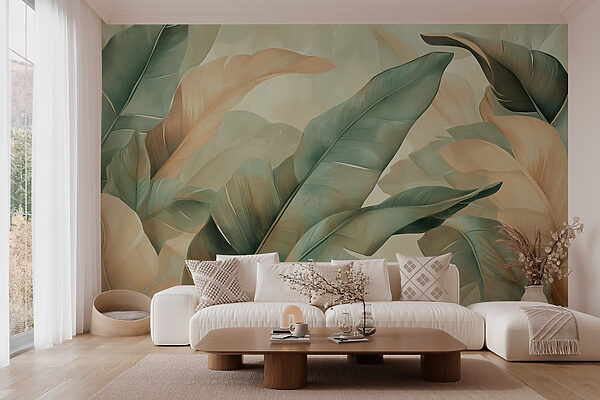 Lush leaves in soft, muted tones Lush leaves in soft, muted tones