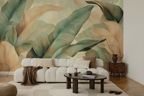 Lush leaves in soft, muted tones Lush leaves in soft, muted tones