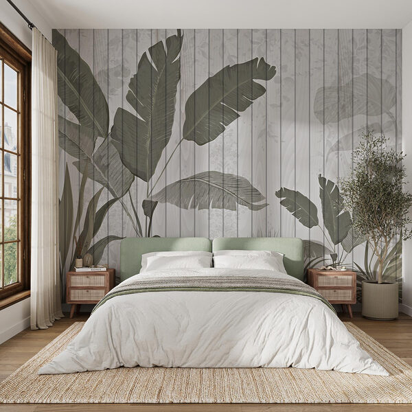 Wallpaper with leaves and plants on it Wallpaper with leaves and plants on it