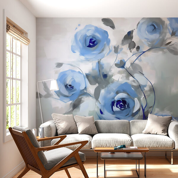Painting of blue flowers Painting of blue flowers