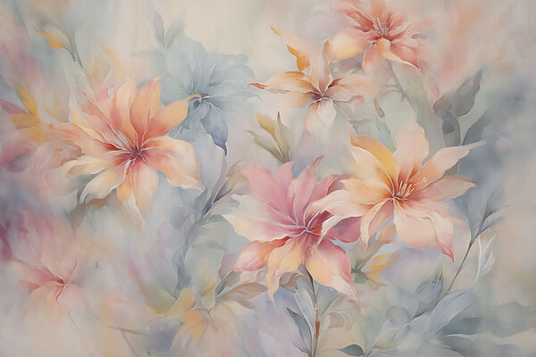 Painting of flowers on a surface Painting of flowers on a surface