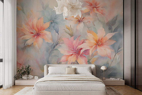 Painting of flowers on a surface Painting of flowers on a surface