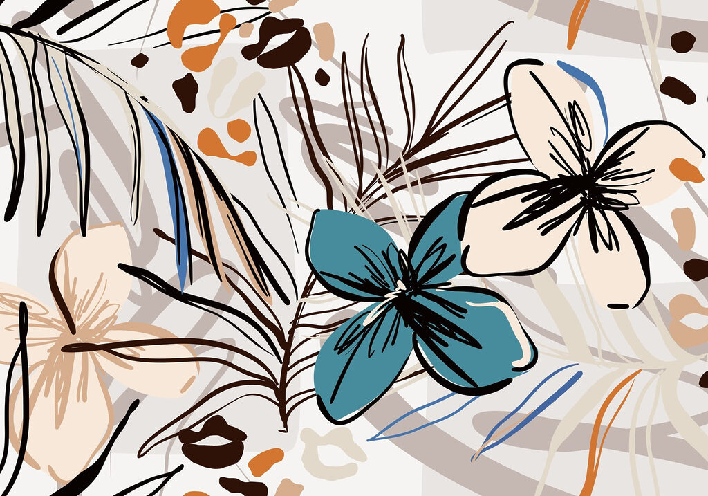 Colorful floral pattern with flowers Colorful floral pattern with flowers