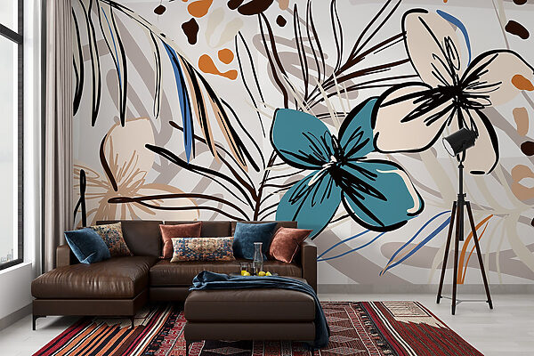 Colorful floral pattern with flowers Colorful floral pattern with flowers