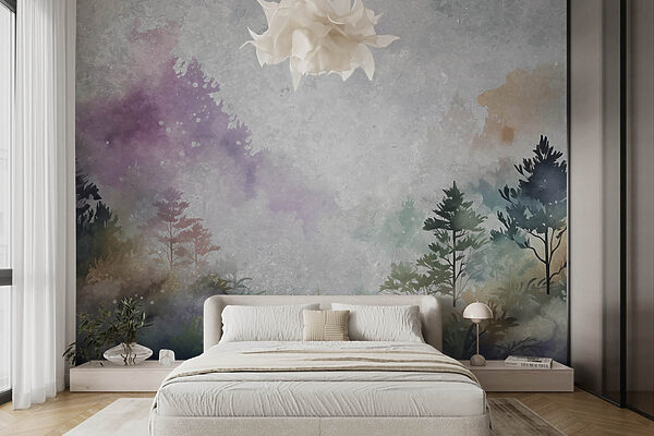 Painting of trees and bushes Painting of trees and bushes