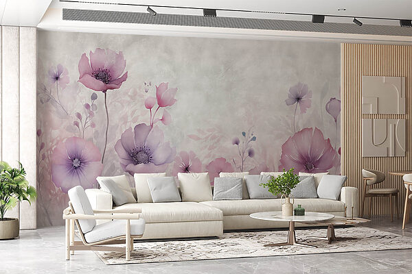 Painting of flowers on a white background Painting of flowers on a white background