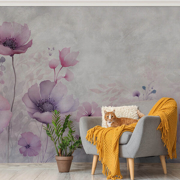 Painting of flowers on a white background Painting of flowers on a white background
