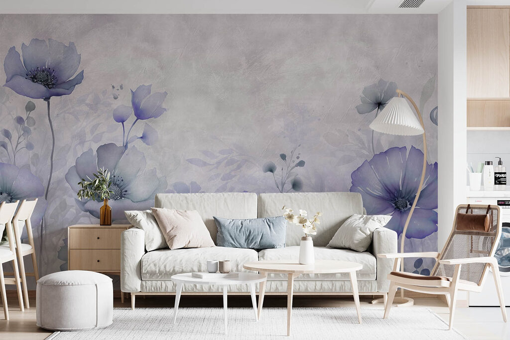 Painting of flowers on a white background