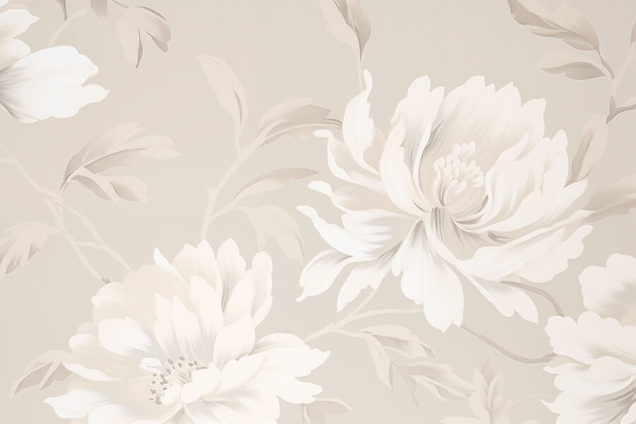 Wall murals Elegant floral design in soft tones - Image 4