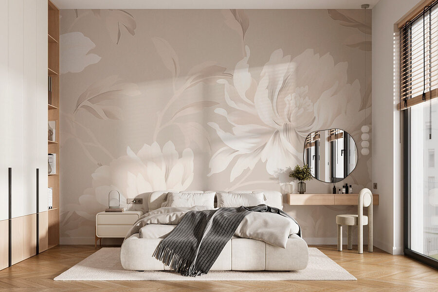Wall murals Elegant floral design in soft tones