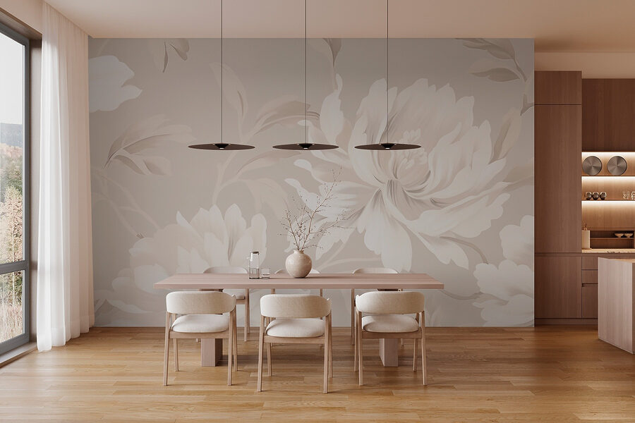 Wall murals Elegant floral design in soft tones - Image 3