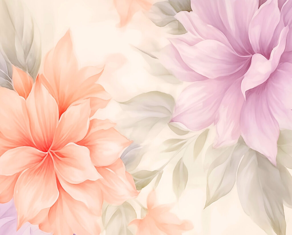 Soft florals in gentle pastel hues Soft florals in gentle pastel hues