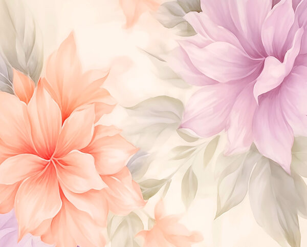 Soft florals in gentle pastel hues Soft florals in gentle pastel hues