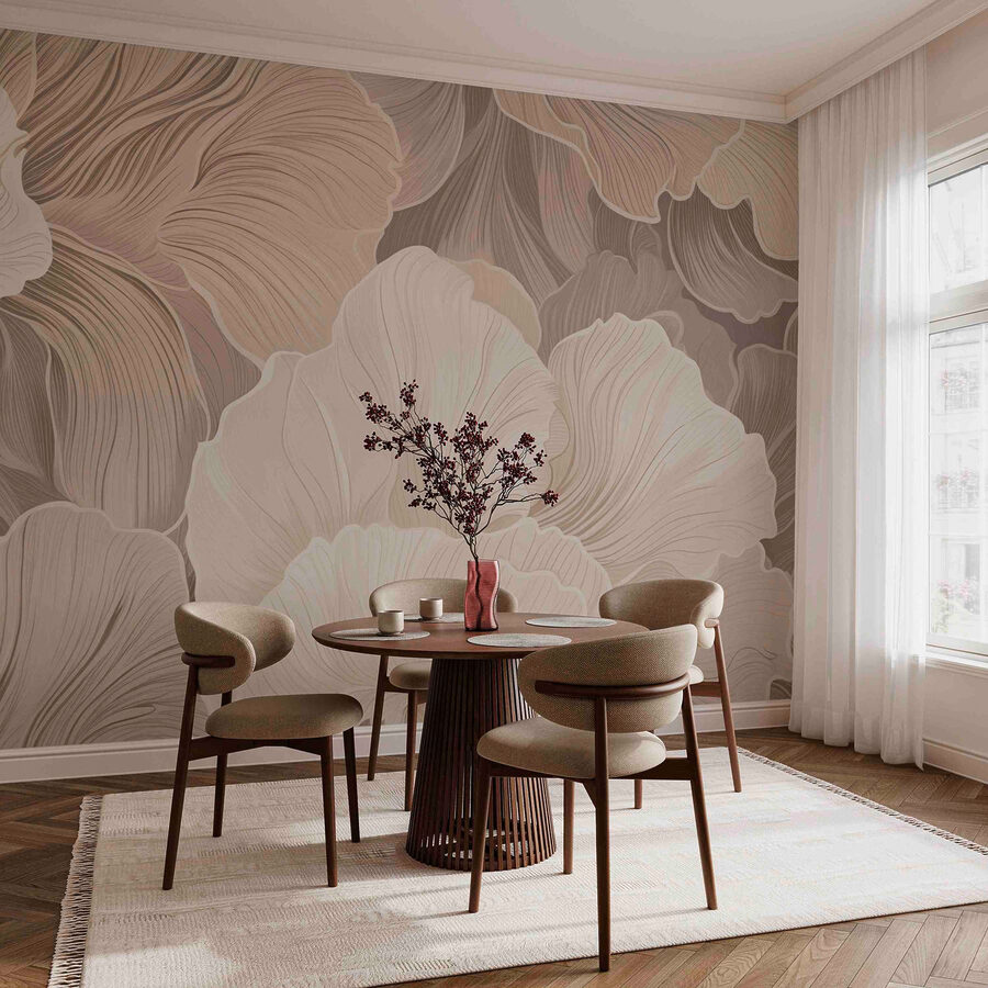 Soft petals in muted tones.