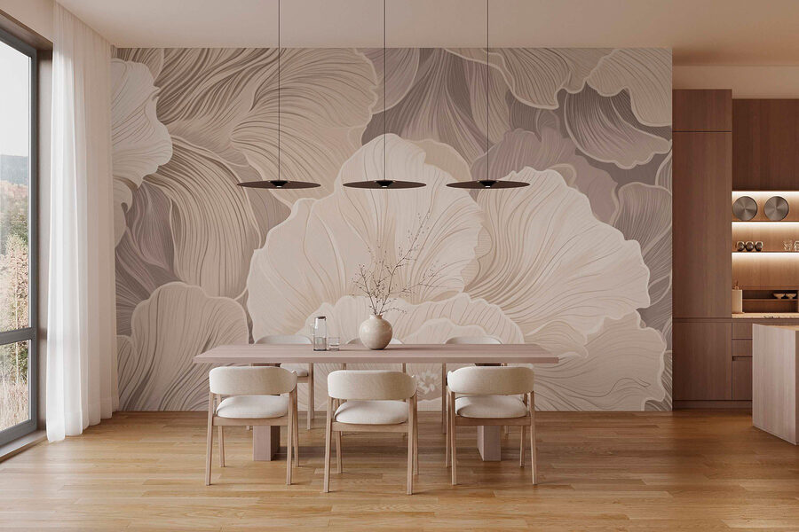 Soft petals in muted tones.