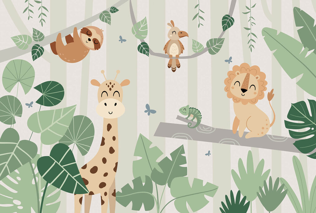 Group of animals in a jungle Group of animals in a jungle