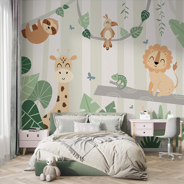 Group of animals in a jungle Group of animals in a jungle