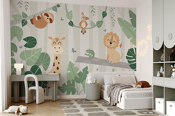 Group of animals in a jungle Group of animals in a jungle