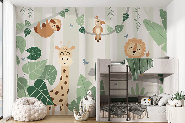 Group of animals in a jungle Group of animals in a jungle