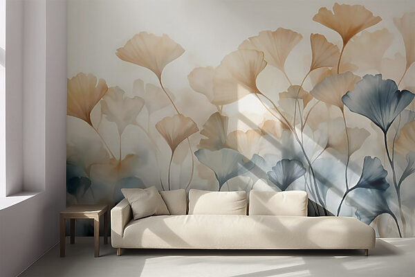 Painting of flowers with leaves Painting of flowers with leaves