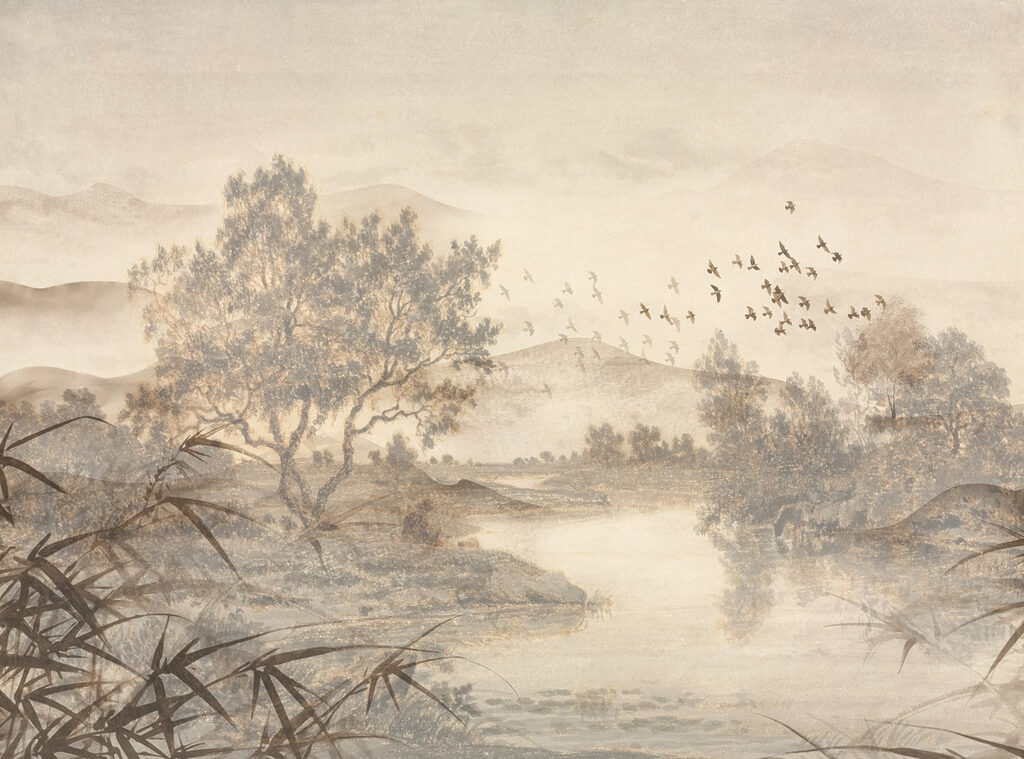 Landscape with trees and a river Landscape with trees and a river